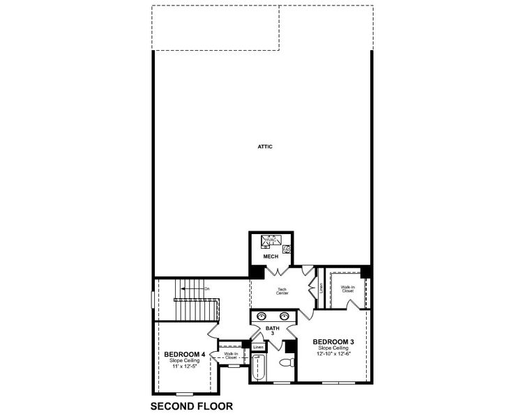 2D floor plan layout for the Laredo by Beazer Homes in Goodland, Midlothian, TX (Image 3).