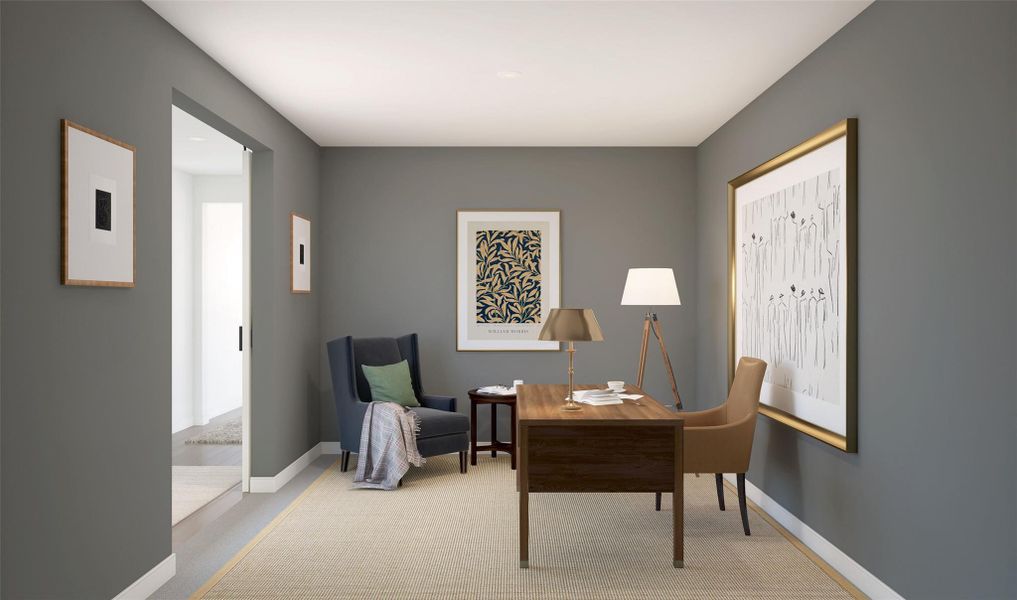 Private home office (*Artist rendering used for illustration purposes only.)