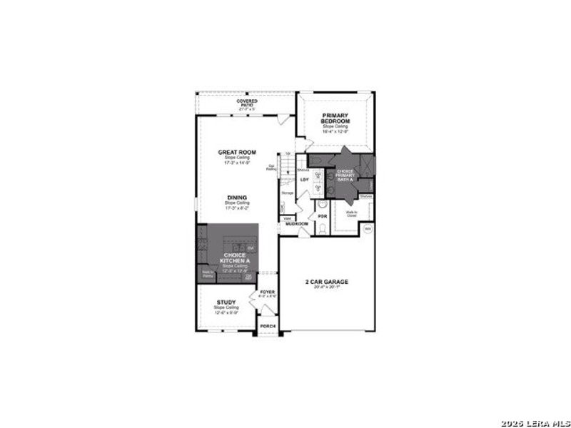 2D floor plan layout of this home in Morgan Meadows, San Antonio, TX (Image 3).