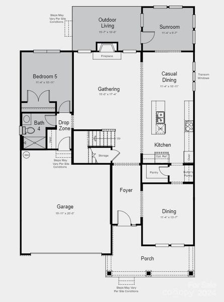 Structural options added include: first floor guest suite with full bath, sunroom, additional windows, laundry tub.