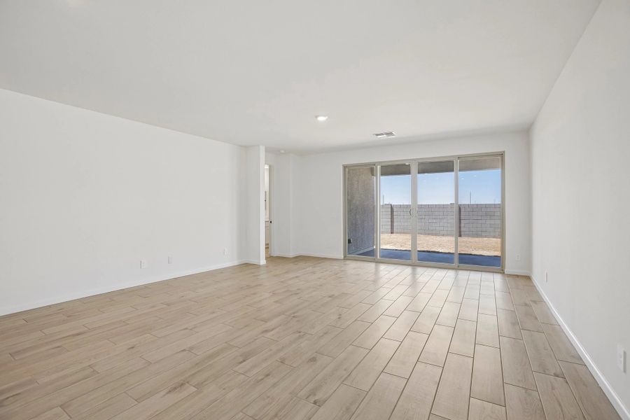 Great room with upgraded 4 panel slider