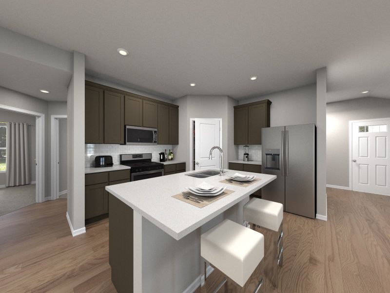 Furnished interior view inside a new home in Lexington Parke, Del Valle (Image 3).