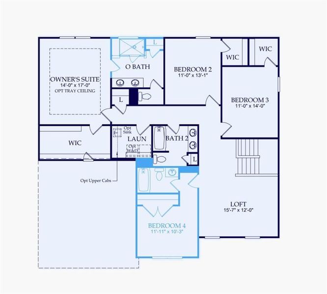 2D floor plan layout of this home in Sierra Creek, Hoschton, GA (Image 5).