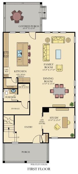 2D floor plan layout of this home in Sweetgrass at Summers Corner, Summerville, SC (Image 3).