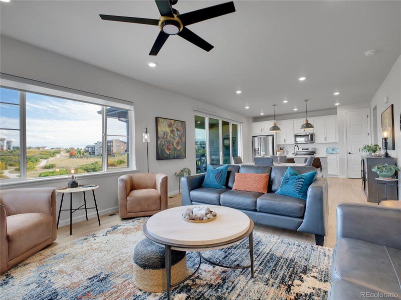 Furnished interior view inside a new home in Wild Oak at The Canyons, Castle Pines (Image 16). Furnished interior view inside a new home in Wild Oak at The Canyons, Castle Pines (Image 16).