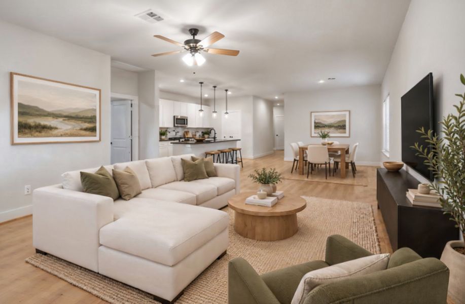 Furnished interior view inside a new home in Massey Oaks, Pearland (Image 15). Furnished interior view inside a new home in Massey Oaks, Pearland (Image 15).