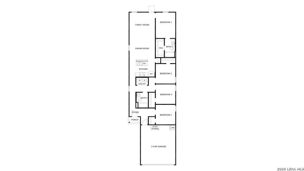 2D floor plan layout of this home in Blue Ridge Ranch, San Antonio, TX (Image 2).
