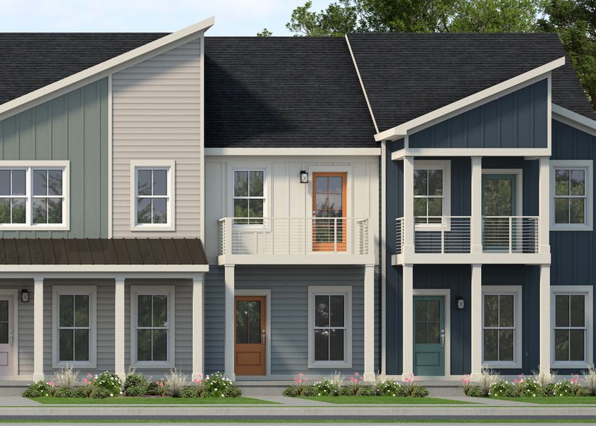 Front exterior of a new home in The Parks of Mill Town, Chattanooga, TN, highlighting curb appeal (Image 26).