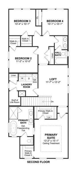 2D floor plan layout for the San Antonio by K. Hovnanian® Homes in León, Houston, TX (Image 4).