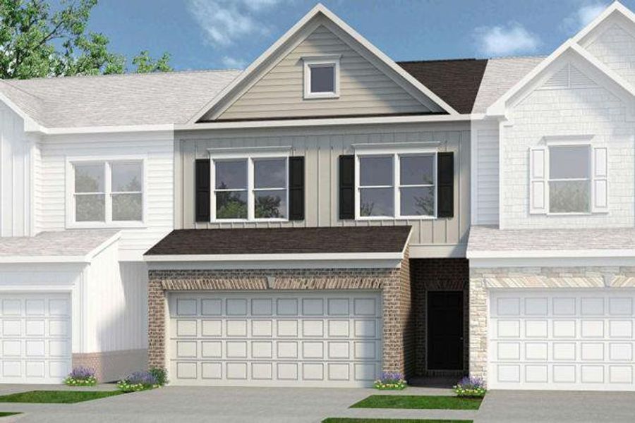Front exterior of a new home in Jameson Towns, Villa Rica, GA, highlighting curb appeal (Image 1). Front exterior of a new home in Jameson Towns, Villa Rica, GA, highlighting curb appeal (Image 1).