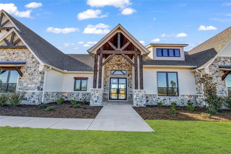 Front exterior of a new home in , Aledo, TX, highlighting curb appeal (Image 25).