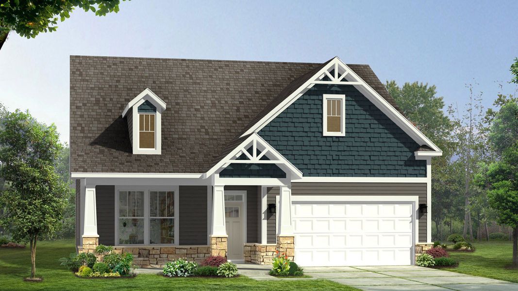 Representative exterior photo of a completed home built from the Cooper 3 by DRB Homes in Michaux Gardens, Belmont, NC (Image 5). Representative exterior photo of a completed home built from the Cooper 3 by DRB Homes in Michaux Gardens, Belmont, NC (Image 5).