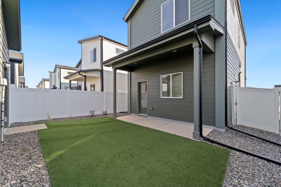 Representative exterior photo of a completed home built from the Telluride by Baessler Homes in Liberty Draw, Evans, CO (Image 27).