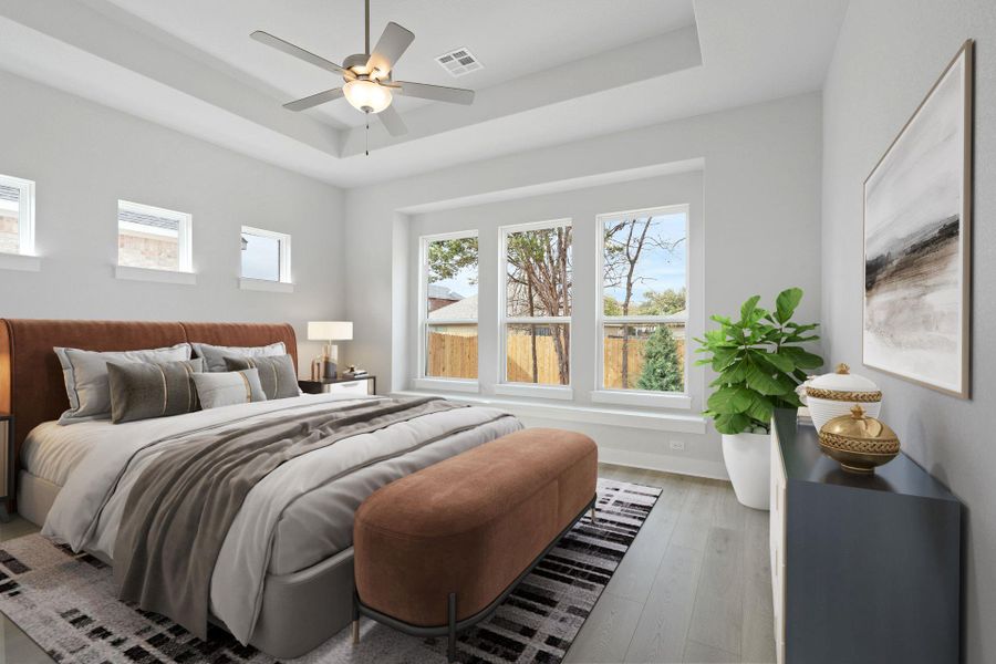 Primary Bedroom with tray ceiling - Representative Photo
