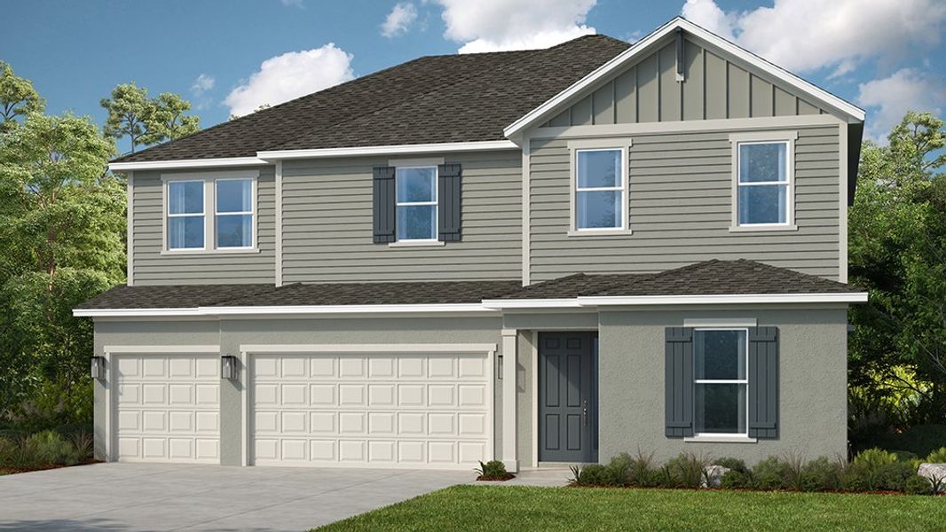 Representative exterior photo of a completed home built from the Carmel by Taylor Morrison in Victoria Lakes, Odessa, FL (Image 7).