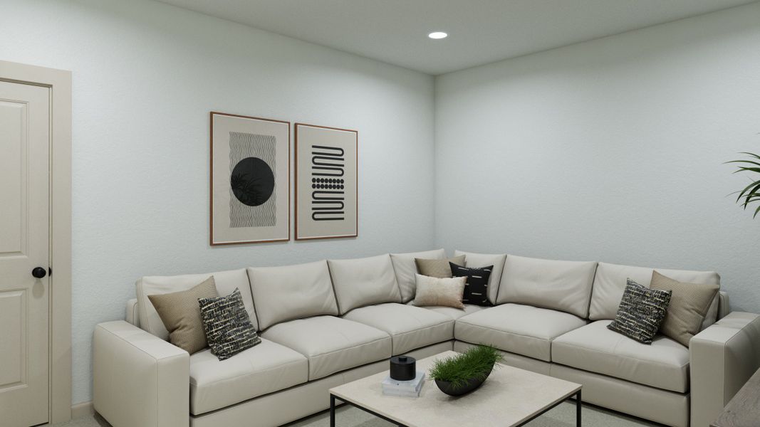 Representative furnished interior of a home built from the Gabriel by Normandy Homes in Hazelwood 40' Series, Frisco (Image 11).