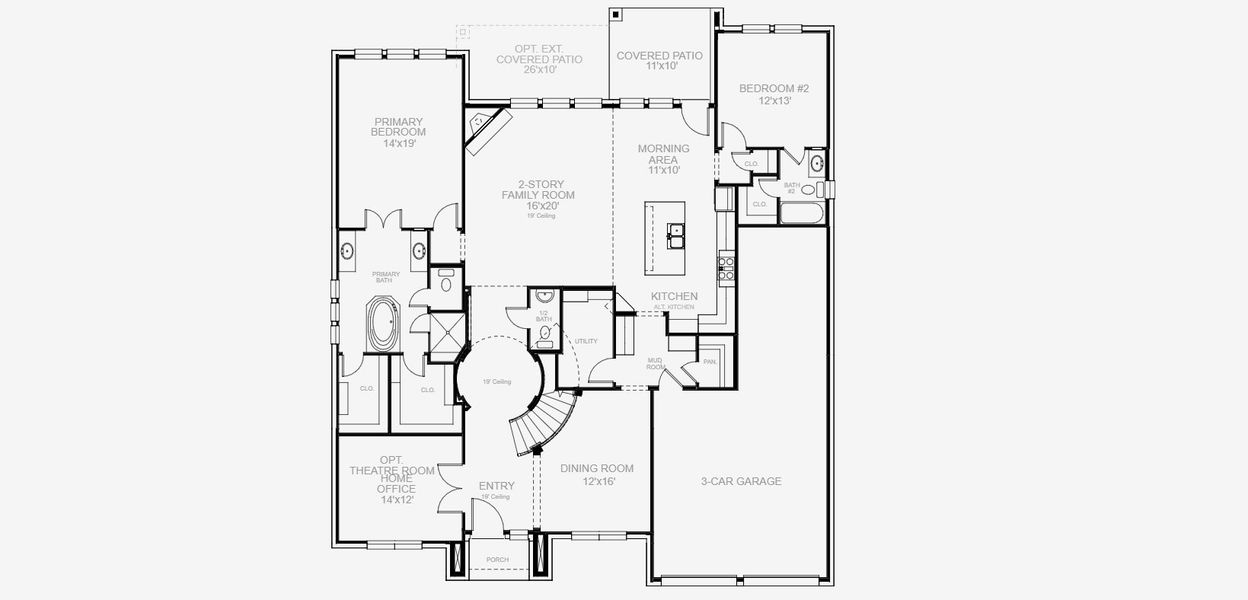2D floor plan layout of this home in Legacy Prairie at Katy Court, Katy, TX (Image 2).