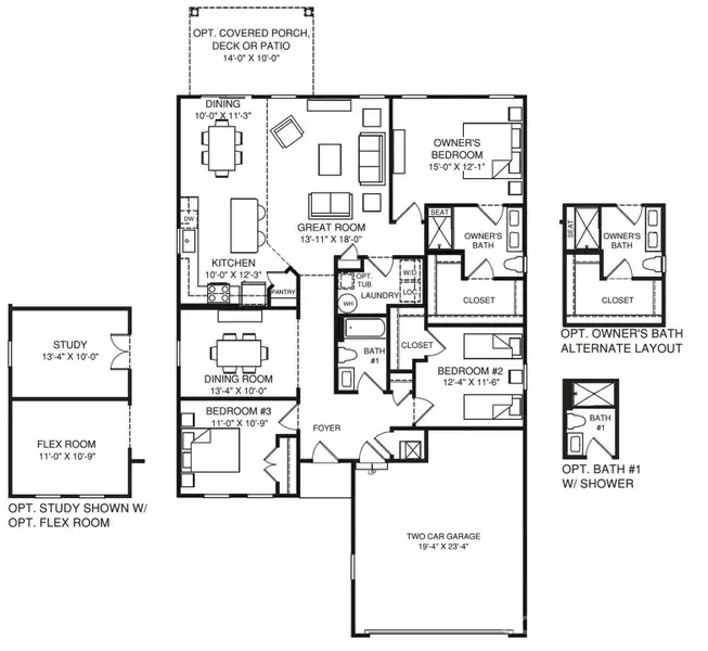 Dominica Spring ranch floor plan.