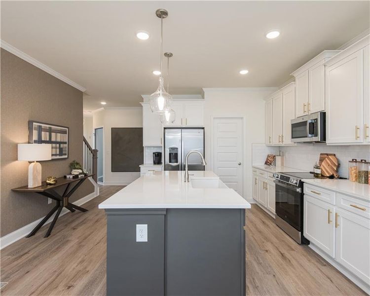 Furnished interior view inside a new home in Mulberry Summit, Flowery Branch (Image 6). Furnished interior view inside a new home in Mulberry Summit, Flowery Branch (Image 6).