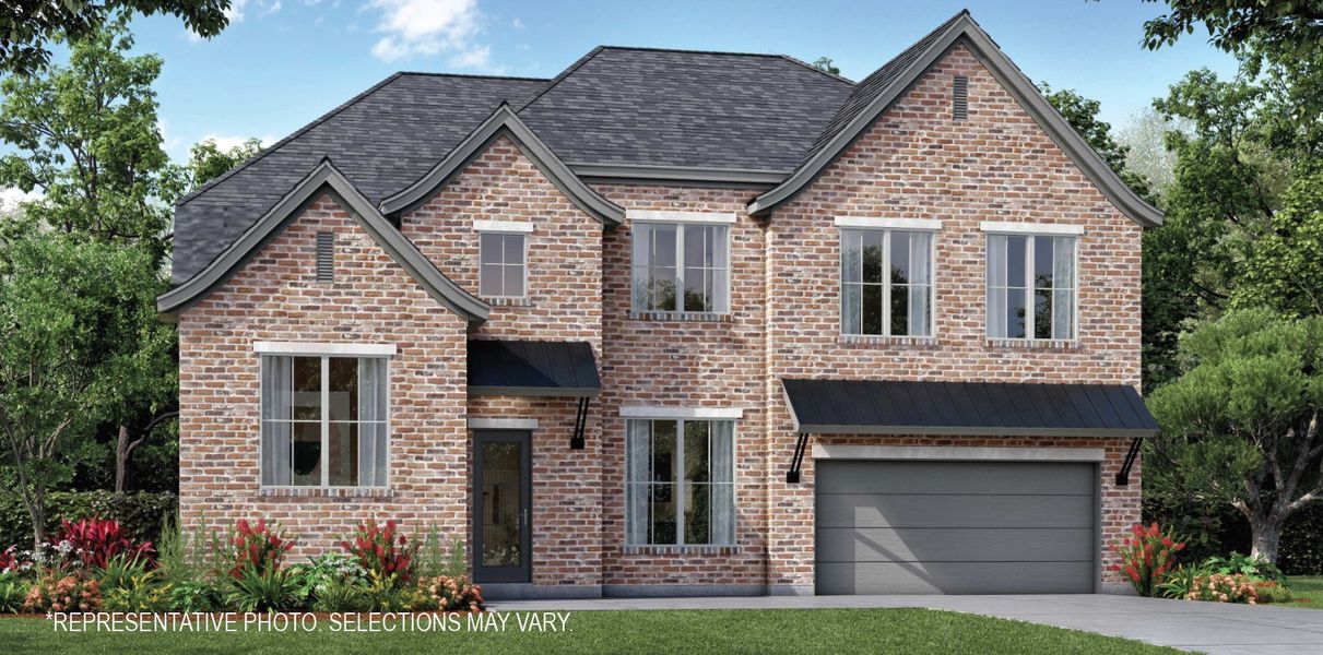 Front exterior of a new home in Light Farms Graham/Reagan, Celina, TX, highlighting curb appeal (Image 1). Front exterior of a new home in Light Farms Graham/Reagan, Celina, TX, highlighting curb appeal (Image 1).