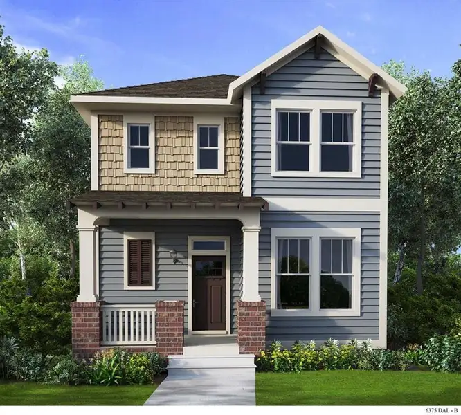 Craftsman-style home with a front lawn and roof with shingles Craftsman-style home with a front lawn and roof with shingles