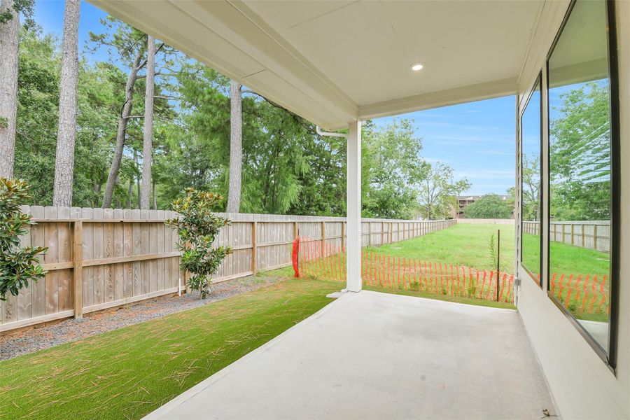 Exterior details and patio area of a home in Summer Place  35', Montgomery (Image 28).