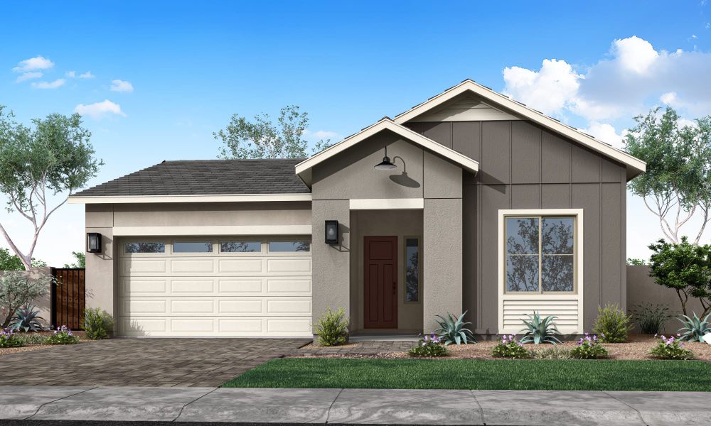 Representative exterior photo of a completed home built from the Rosemary Plan 40-2 by Tri Pointe Homes in Waterston Central, Gilbert, AZ (Image 19).