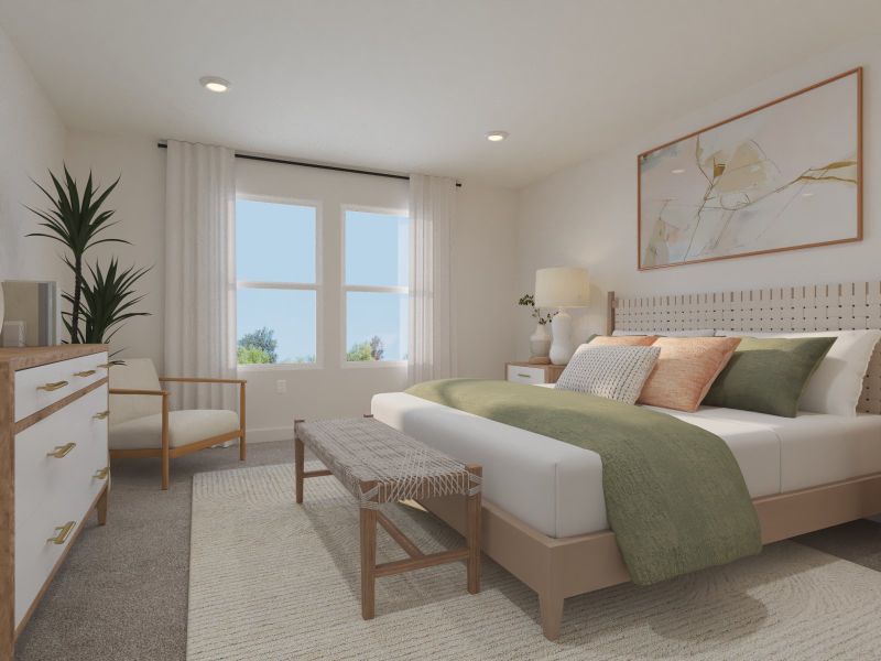 The primary suite offers a private retreat. The primary suite offers a private retreat.