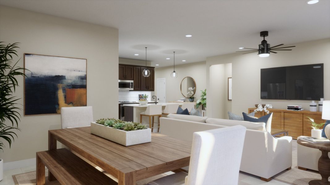 Representative furnished interior of a home built from the 4053 by Risewell Homes in Parkton Square, Kyle (Image 7).