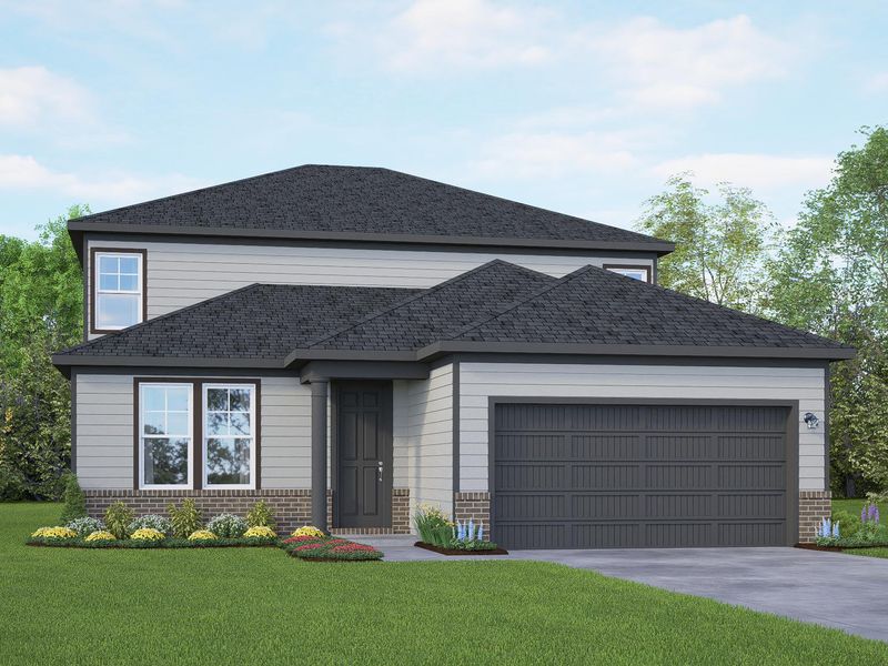 Representative exterior photo of a completed home built from the The Douglas A by Davidson Homes LLC in Horizon Pointe, Converse, TX (Image 25). Representative exterior photo of a completed home built from the The Douglas A by Davidson Homes LLC in Horizon Pointe, Converse, TX (Image 25).