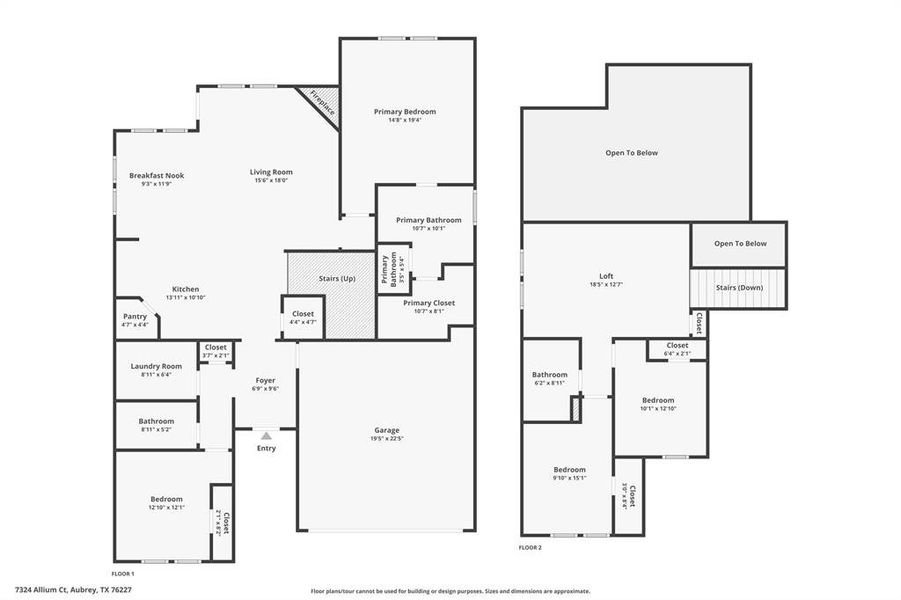 2D floor plan layout of this home in , Little Elm, TX (Image 4).