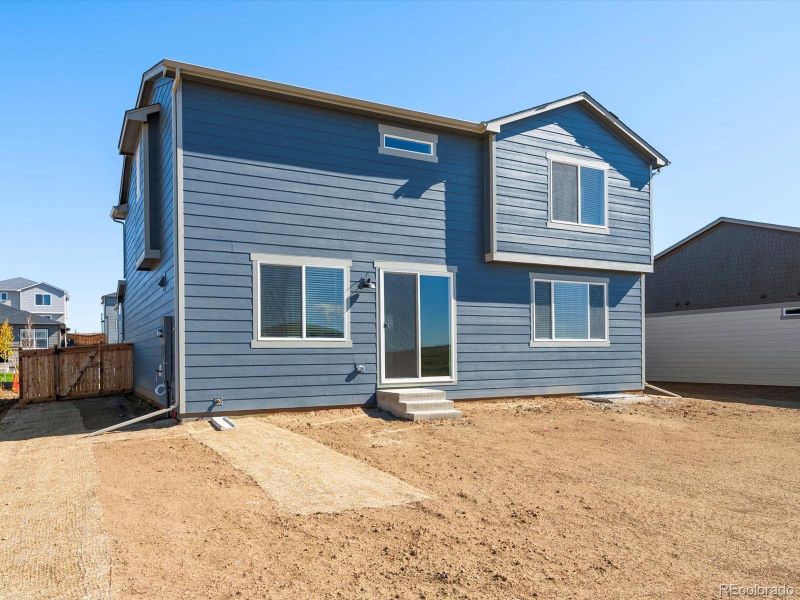 Exterior details and patio area of a home in Buffalo Highlands: The Canyon Collection, Commerce City (Image 3). Exterior details and patio area of a home in Buffalo Highlands: The Canyon Collection, Commerce City (Image 3).