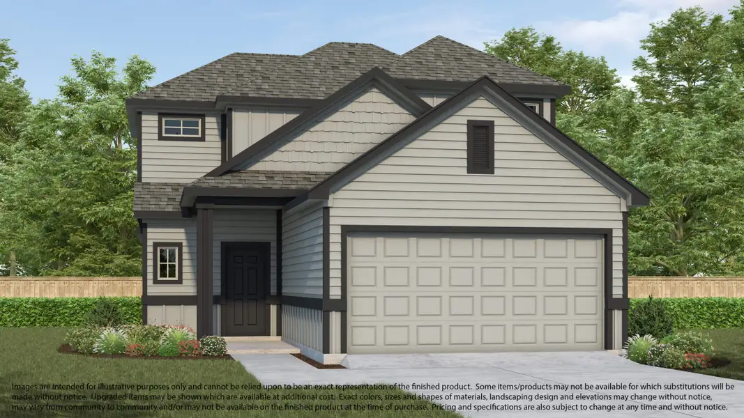 Representative exterior photo of a completed home built from the Plan 140 by Long Lake Ltd. in Huntington Place, Rosharon, TX (Image 5).