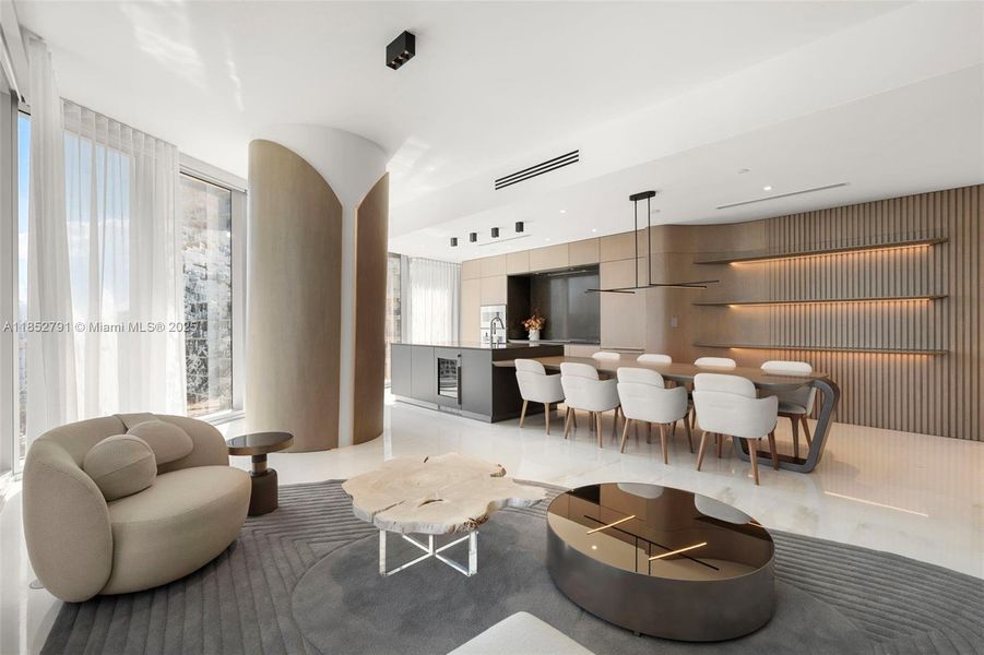 Furnished interior view inside a new home in , Miami (Image 6).