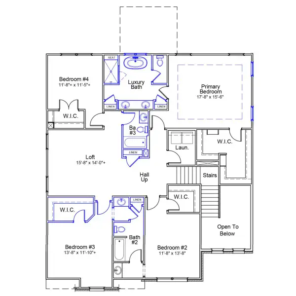 2D floor plan layout of this home in Meadows at Four Mile, Conway, SC (Image 3).