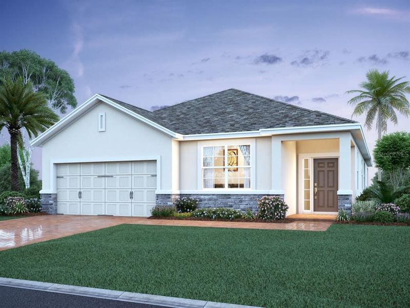 Front exterior of a new home in Bay Lake Farms, St. Cloud, FL, highlighting curb appeal (Image 19).