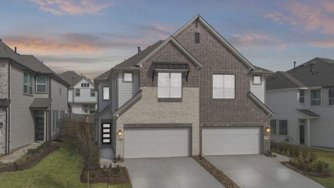 Front exterior of a new home in Woodforest, Montgomery, TX, highlighting curb appeal (Image 19).