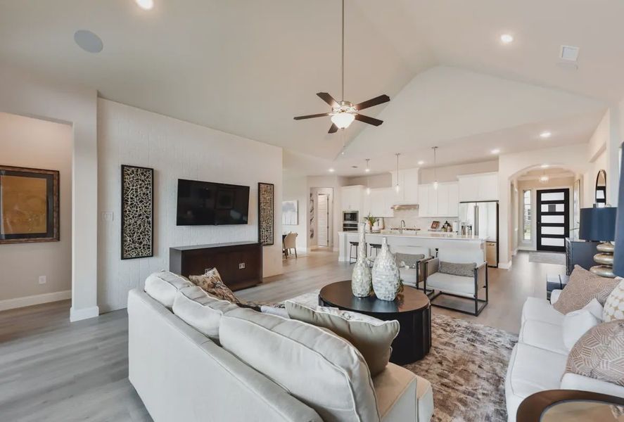 Representative furnished interior of a home built from the Waylon by Chesmar Homes in 6 Creeks, Kyle (Image 6).