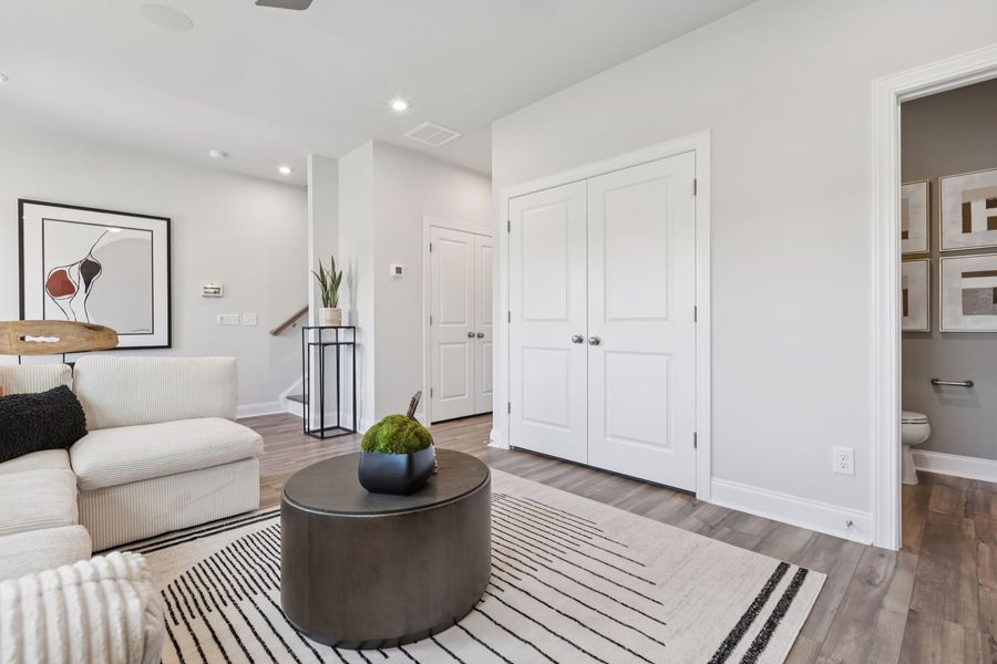 Living Room and Powder Room