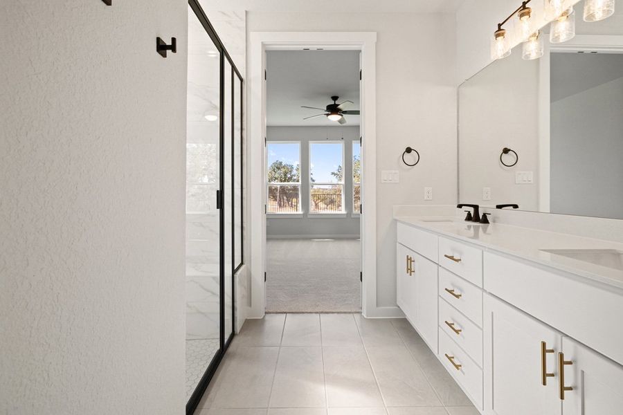 Furnished interior view inside a new home in Terrace Collection at Lariat, Liberty Hill (Image 15). Furnished interior view inside a new home in Terrace Collection at Lariat, Liberty Hill (Image 15).