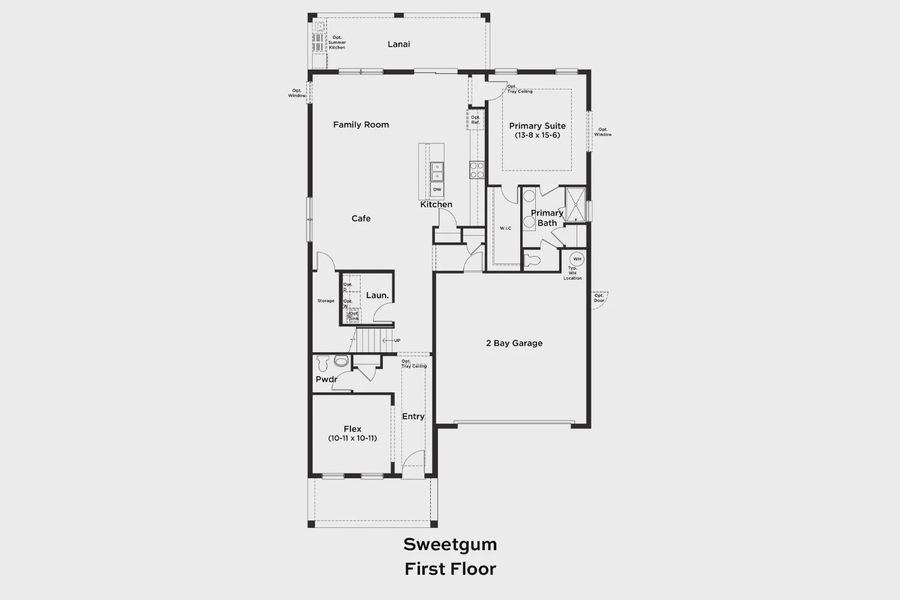 2D floor plan layout for the Sweetgum by DRB Homes in Trailside, Mount Dora, FL (Image 3).