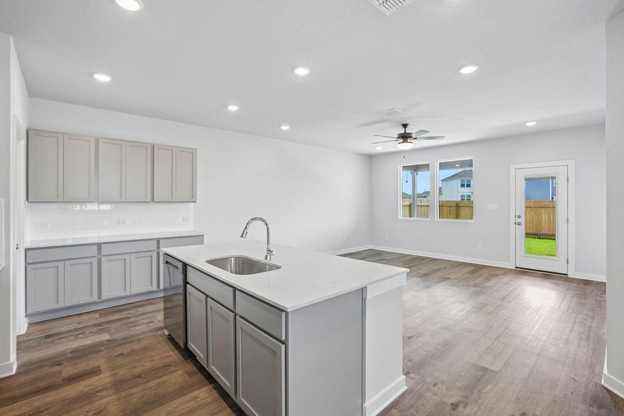 Furnished interior view inside a new home in Stallion Run, Buda (Image 11).