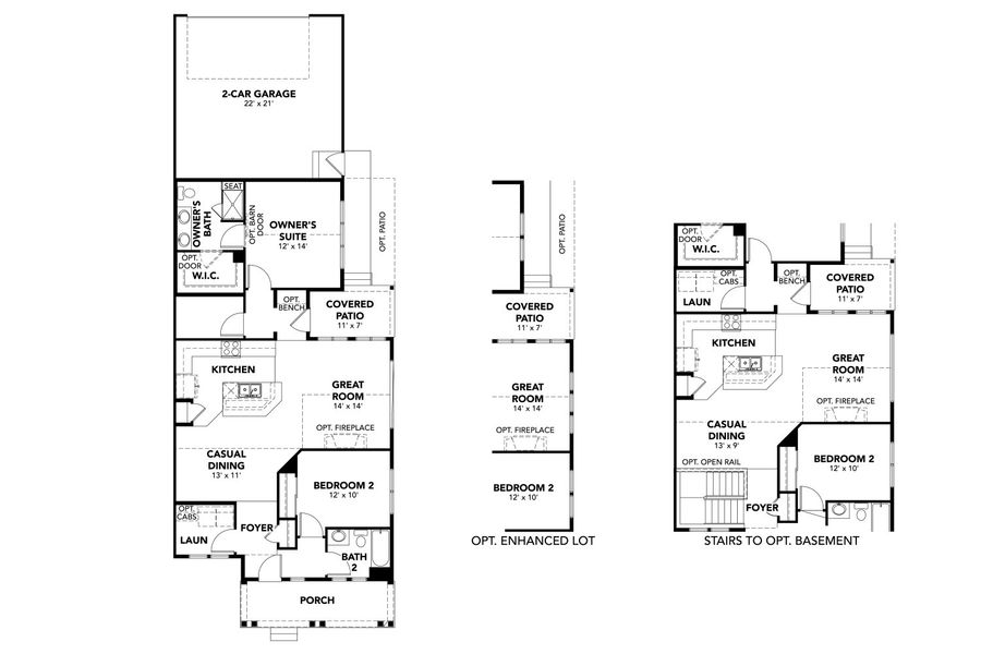 2D floor plan layout for the Boulder 4 by Brightland Homes in Westerly - Townhomes, Erie, CO (Image 4).