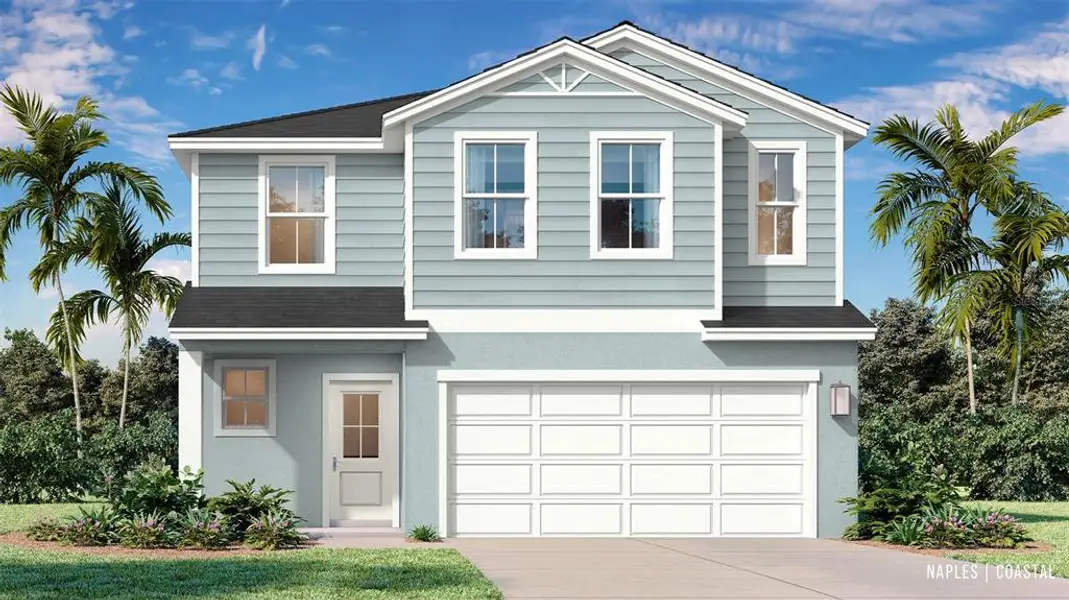 Front exterior of a new home in Willowbrook North, Winter Haven, FL, highlighting curb appeal (Image 1). Front exterior of a new home in Willowbrook North, Winter Haven, FL, highlighting curb appeal (Image 1).