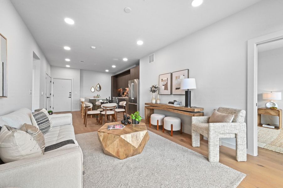 Furnished interior view inside a new home in One Oak, Austin (Image 18).
