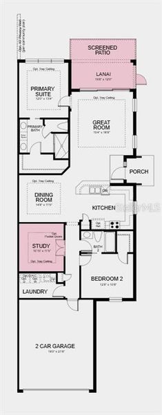 2D floor plan layout of this home in Esplanade at Azario Lakewood Ranch, Bradenton, FL (Image 3).