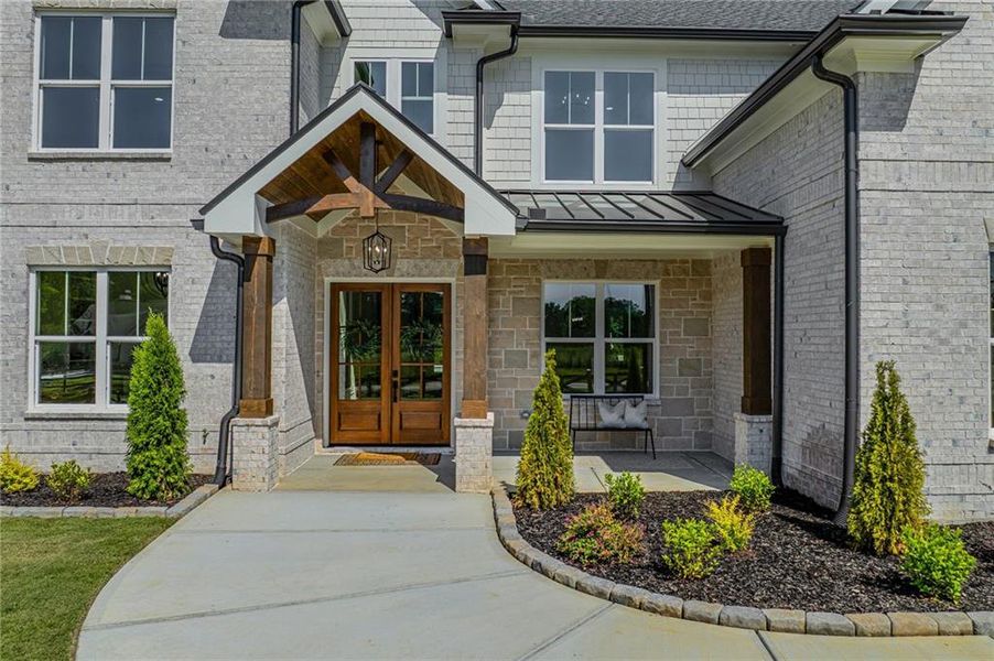 Front exterior of a new home in , Dacula, GA, highlighting curb appeal (Image 27).