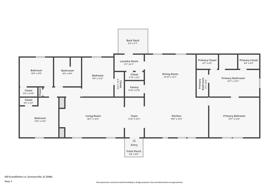 2D floor plan layout of this home in , Summerville, SC (Image 3).