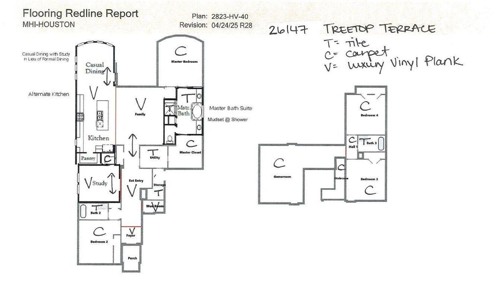 2D floor plan layout of this home in Wildtree, Magnolia, TX (Image 4).