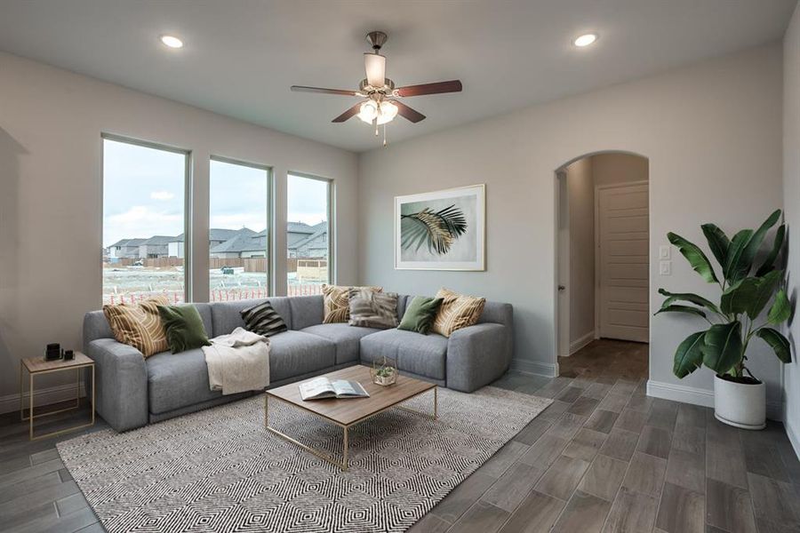 Beazer Homes Wildflower Ranch Meridian Floorplan. This is not a photo of the actual home, but is a photo of the Meridian floorplan.